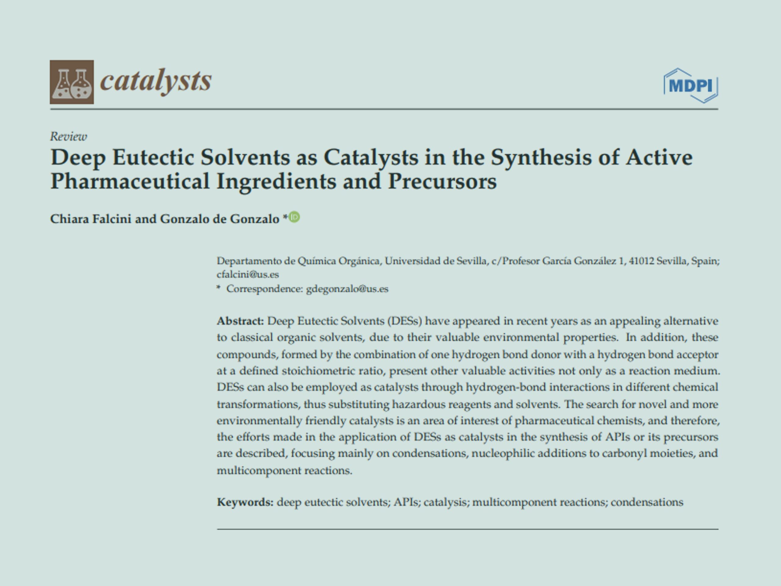 Review on Catalysts by Chiara Falcini (PhD candidate 05)