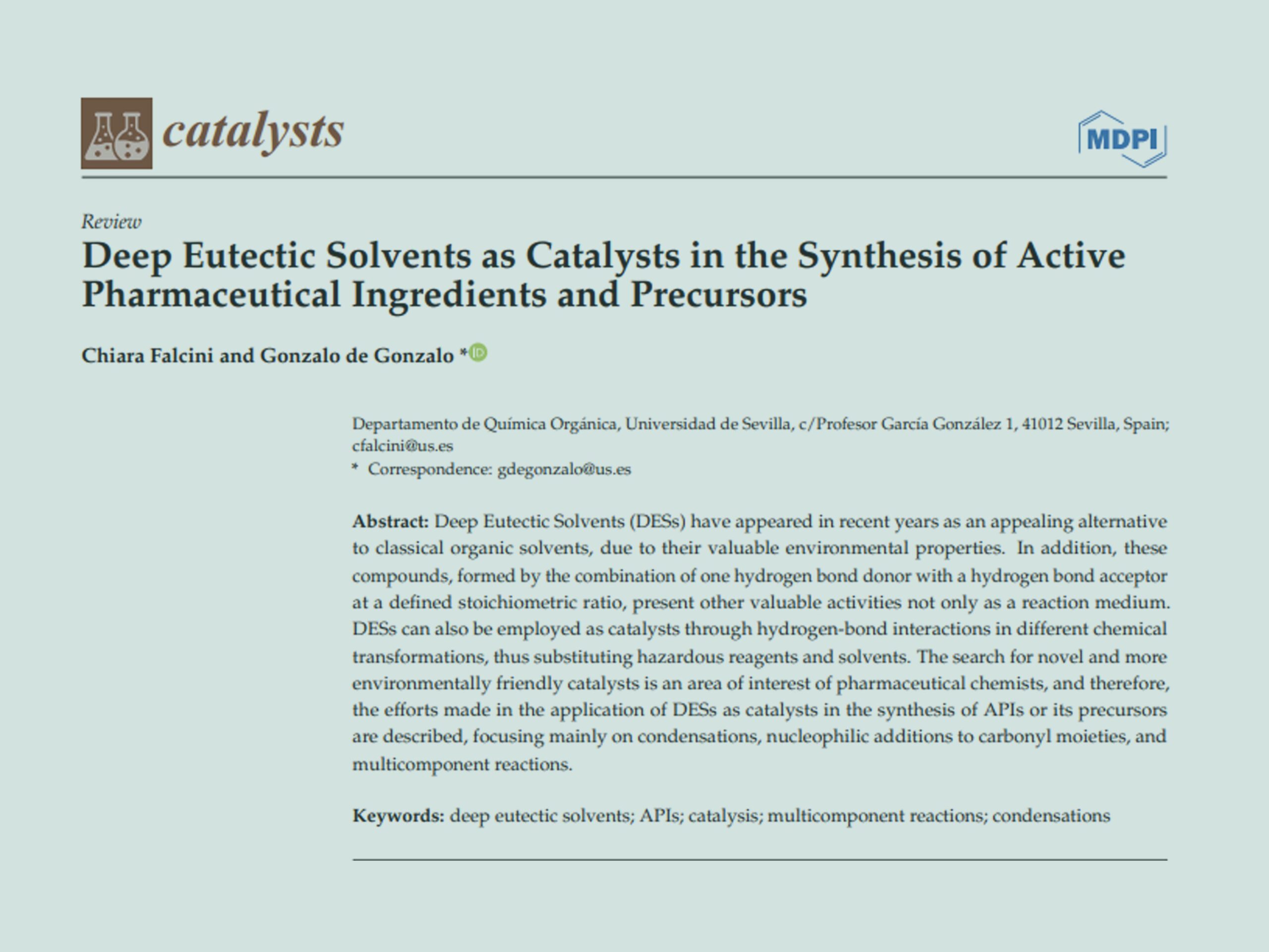 Review on Catalysts by Chiara Falcini (PhD candidate 05)